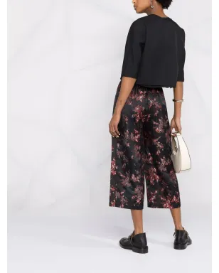 Comme Des Garçons Comme Des Garçons 花柄プリント クロップドパンツ - サムネイル4