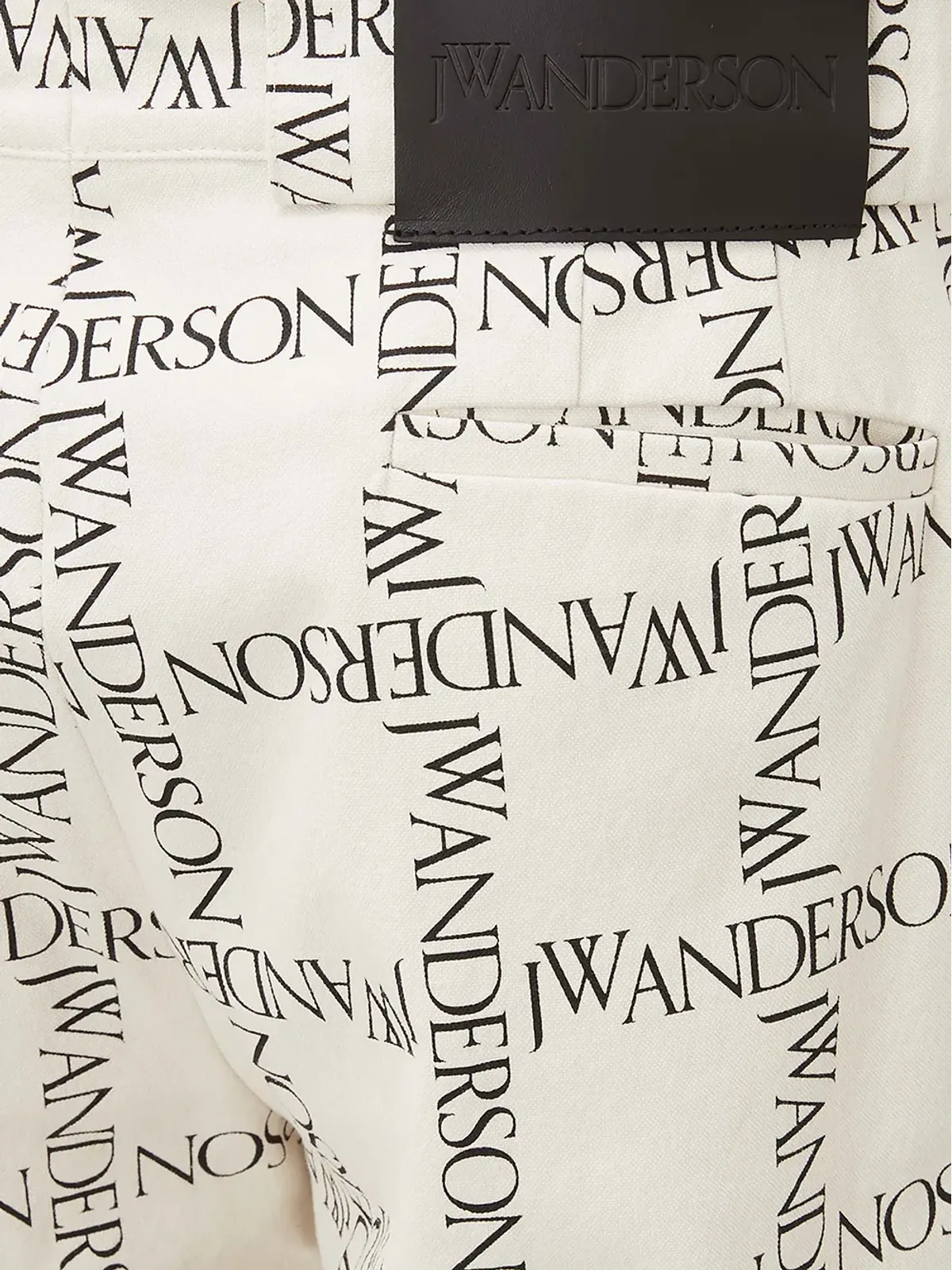 JW Anderson ロゴプリントストレートレッグパンツ - 画像5