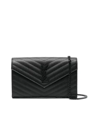 Saint Laurent クラシック・カサンドレ・チェーンウォレット - ブラック - サムネイル1
