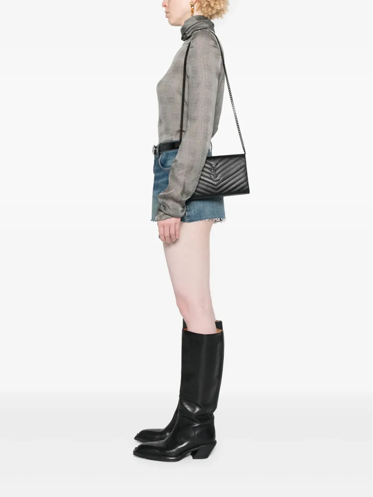Saint Laurent クラシック・カサンドレ・チェーンウォレット - ブラック - 画像2