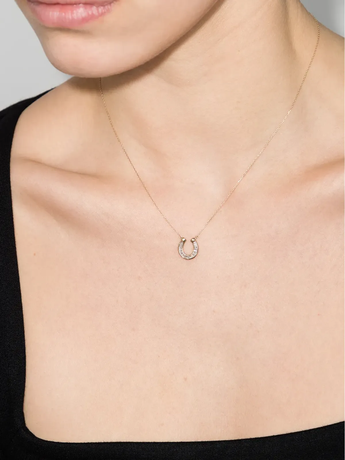 Adina Reyter 14K イエローゴールド ダイヤモンド ホースシュー ネックレス - 画像5