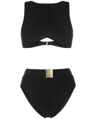 Noire Swimwear Nikki ハイウエストビキニ - ブラック - サムネイル1