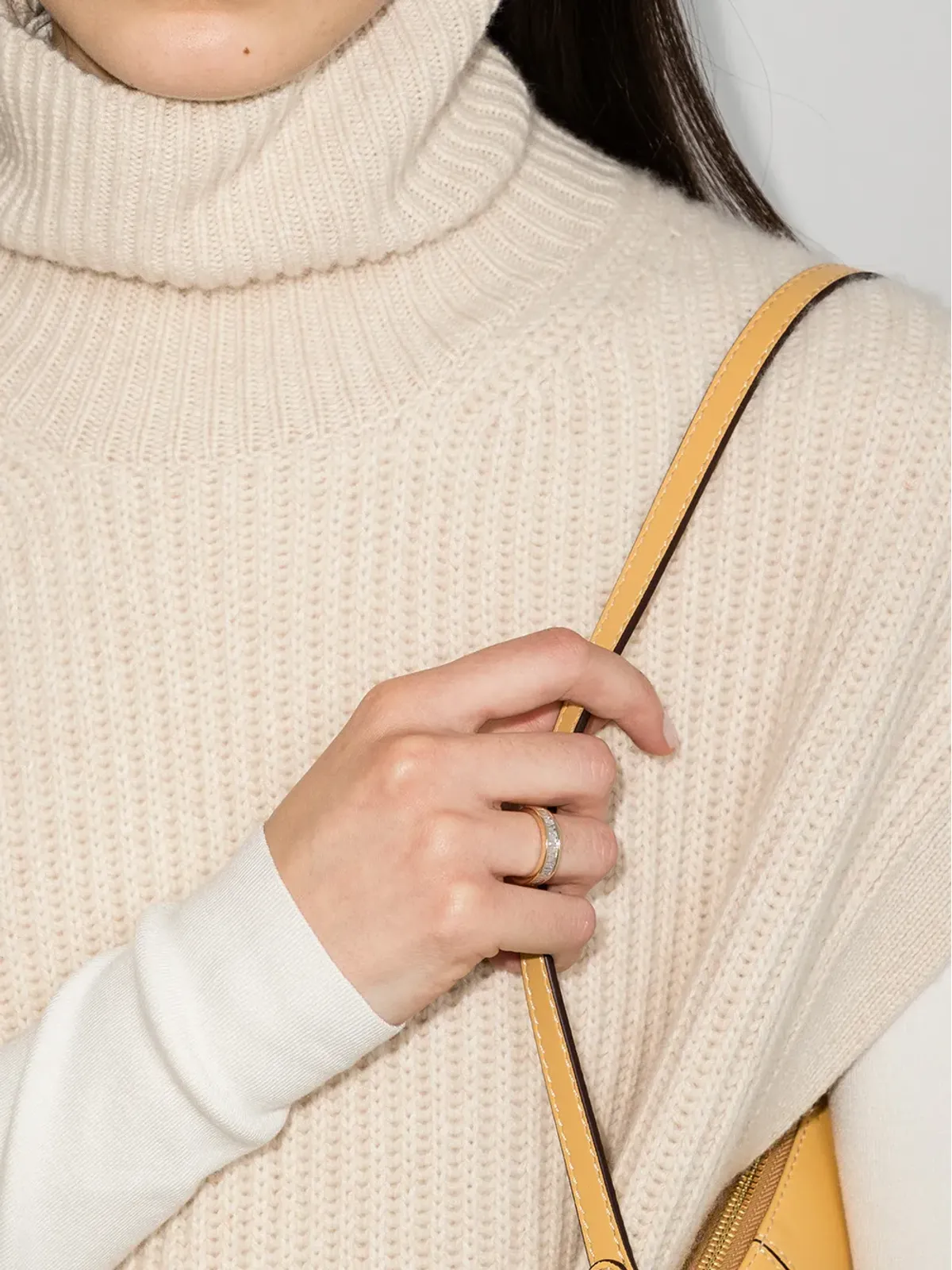 Adina Reyter 14K イエローゴールド ヒアローム バゲット ダイヤモンド リング - 画像2