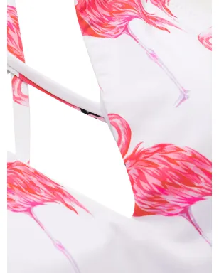 Noire Swimwear フラミンゴプリント レースアップ ワンピース水着 - サムネイル3