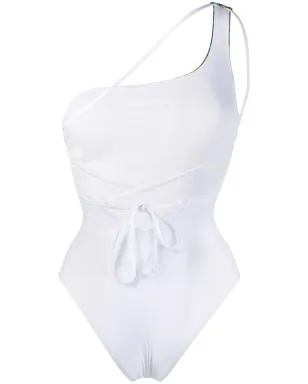 Noire Swimwear ピーコック柄のワンショルダースイムスーツ - サムネイル2
