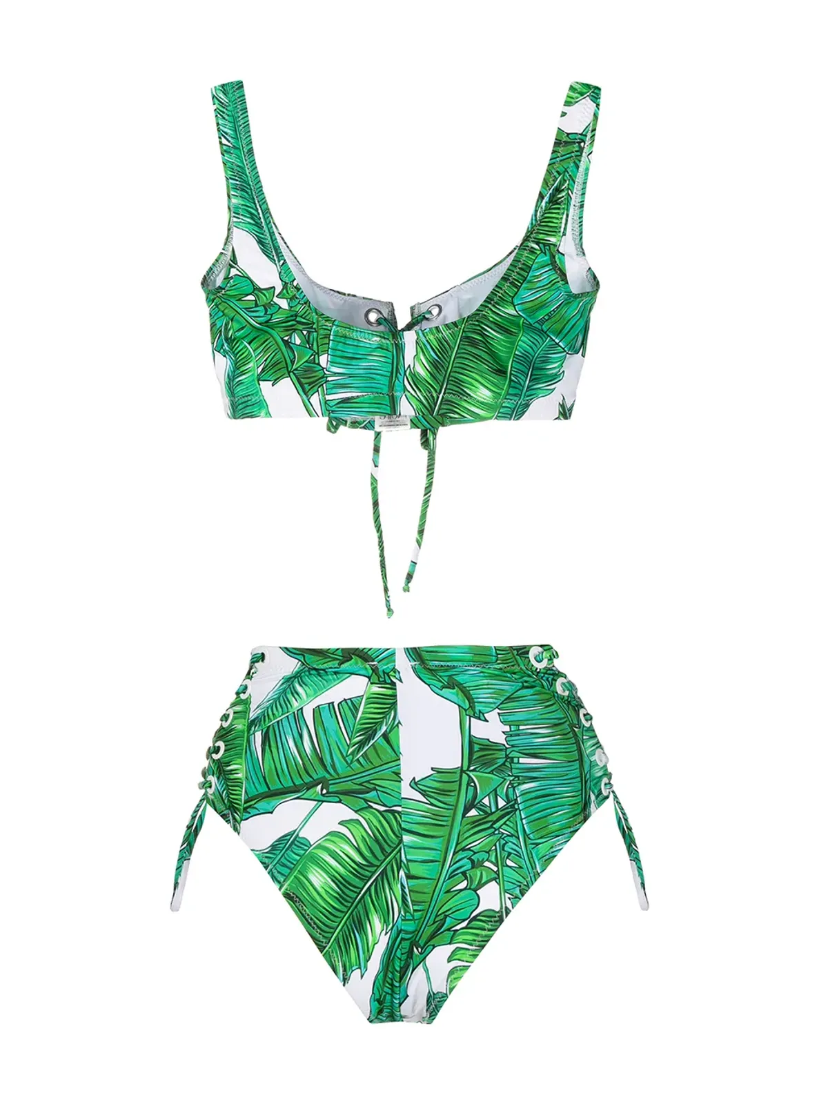 Noire Swimwear ジャングル柄ハイウエストビキニボトムス（グリーン） - 画像2