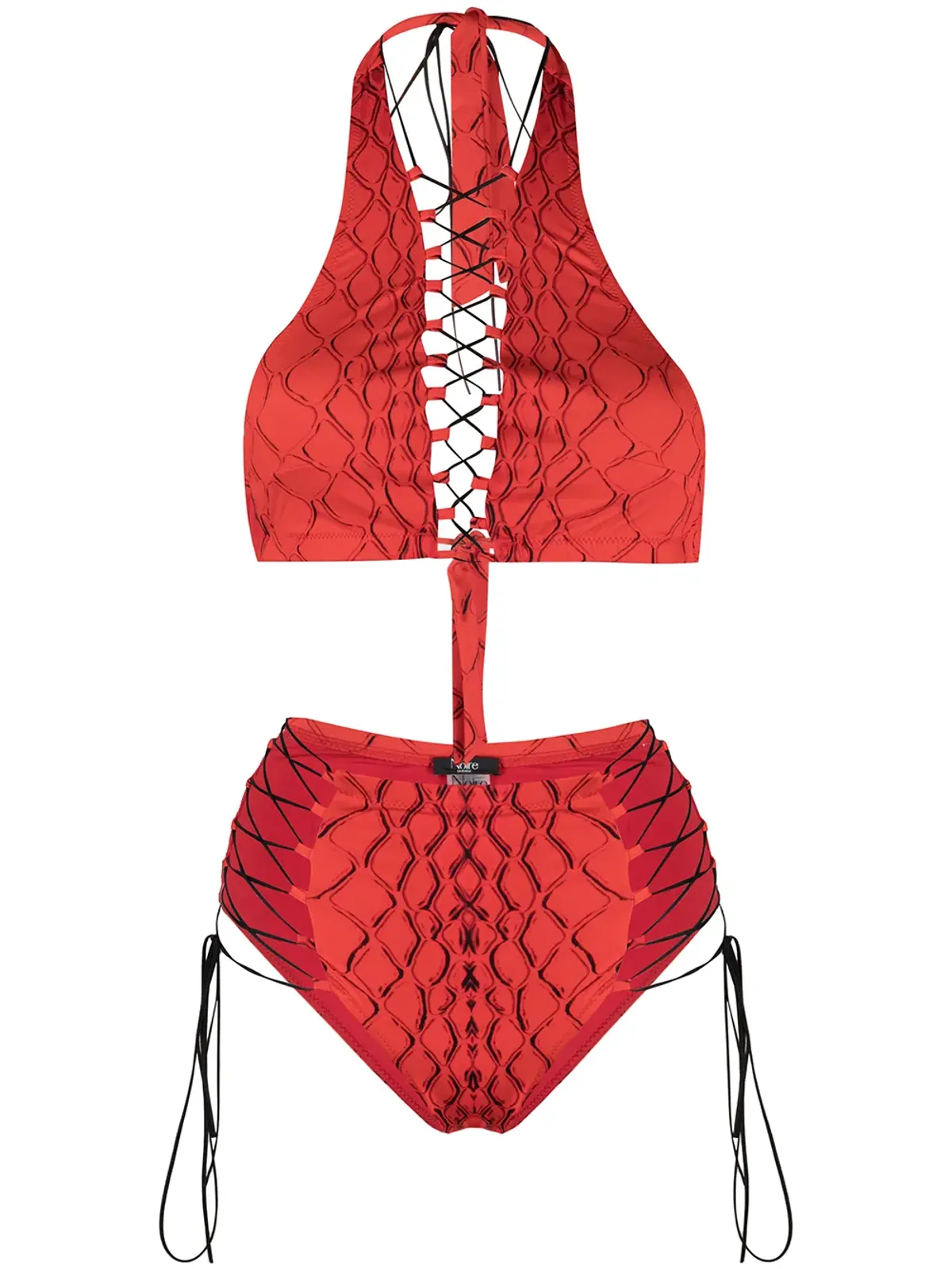 Noire Swimwear アディクテッド・スネークスキン柄ビキニ - 画像1