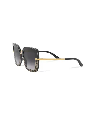 Dolce & Gabbana Eyewear ハーフプリントスクエアフレーム サングラス - サムネイル2