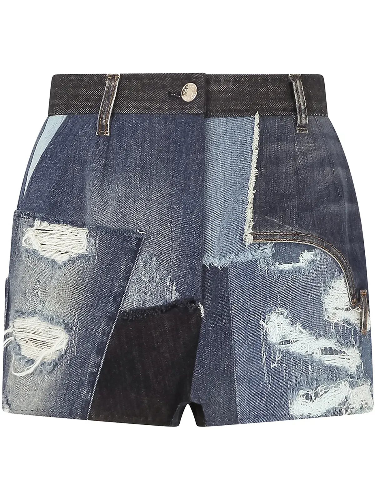 Dolce & Gabbana ディストレストパッチワークデニムショーツ - 画像1