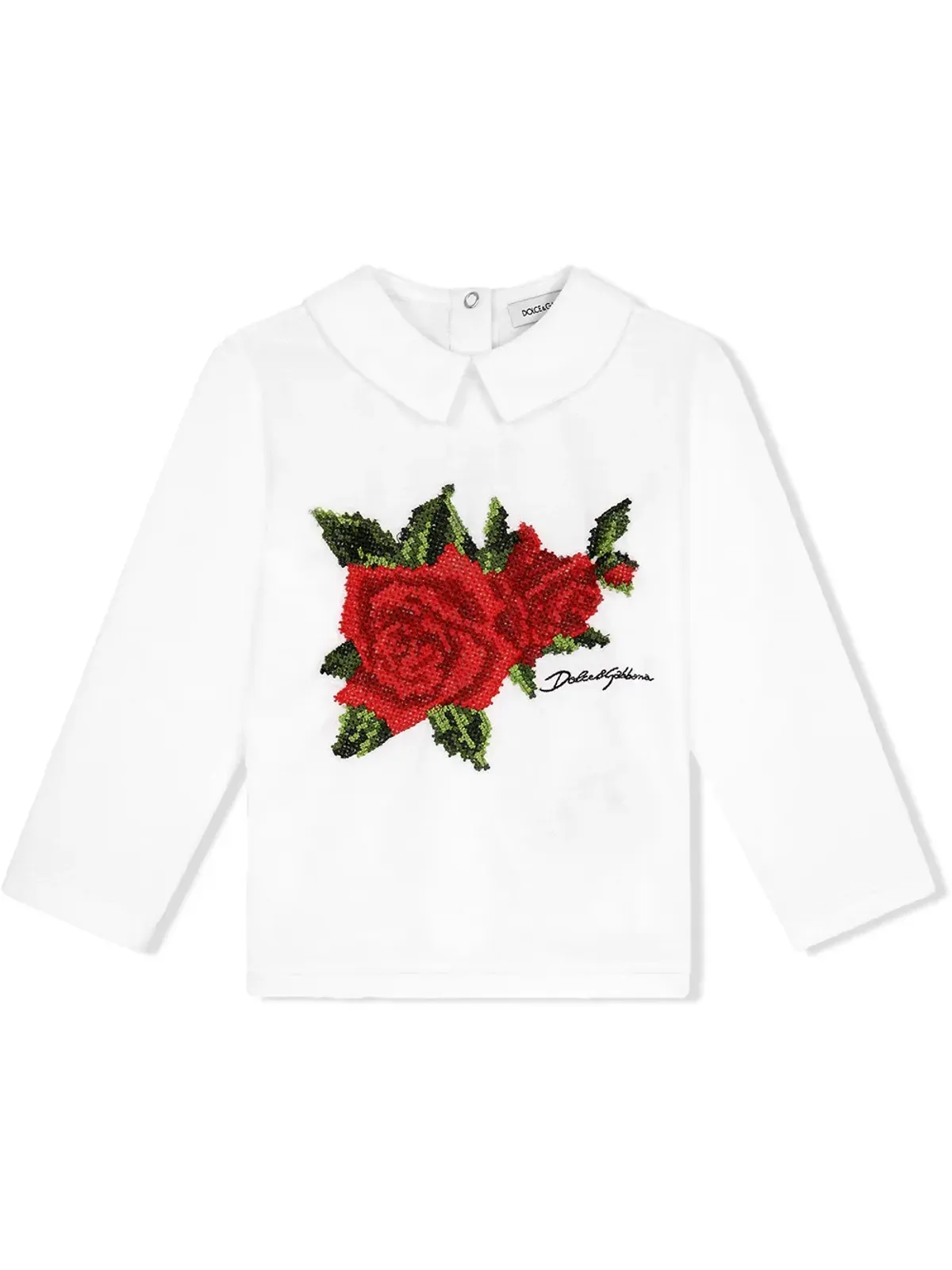 Dolce & Gabbana Kids ローズ刺繍ブラウス - 画像1