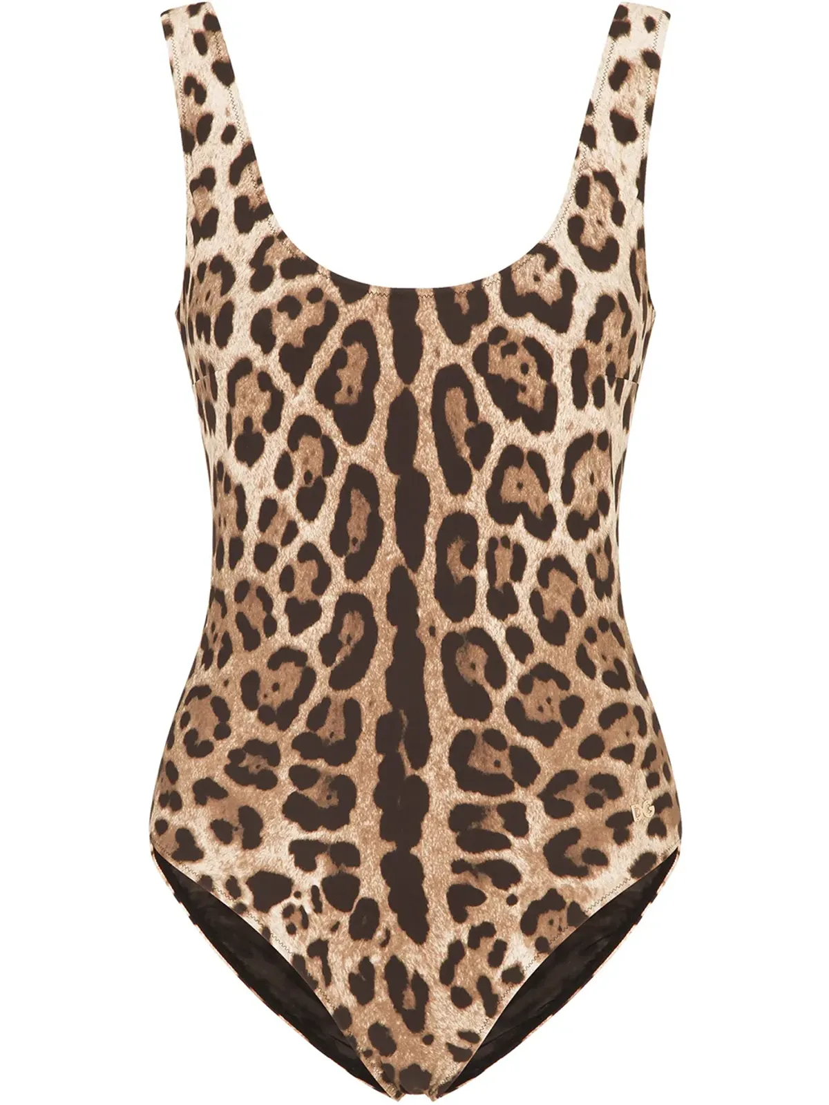 Dolce & Gabbana ヒョウ柄スクープバック水着 - ブラウン - 画像1