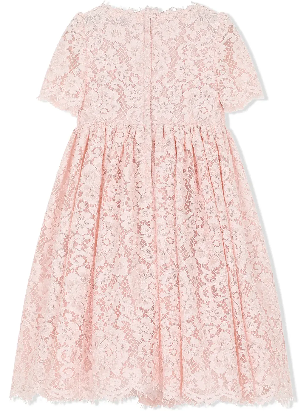 Dolce & Gabbana Kids cordonetto-lace long dress - Pink - 画像2