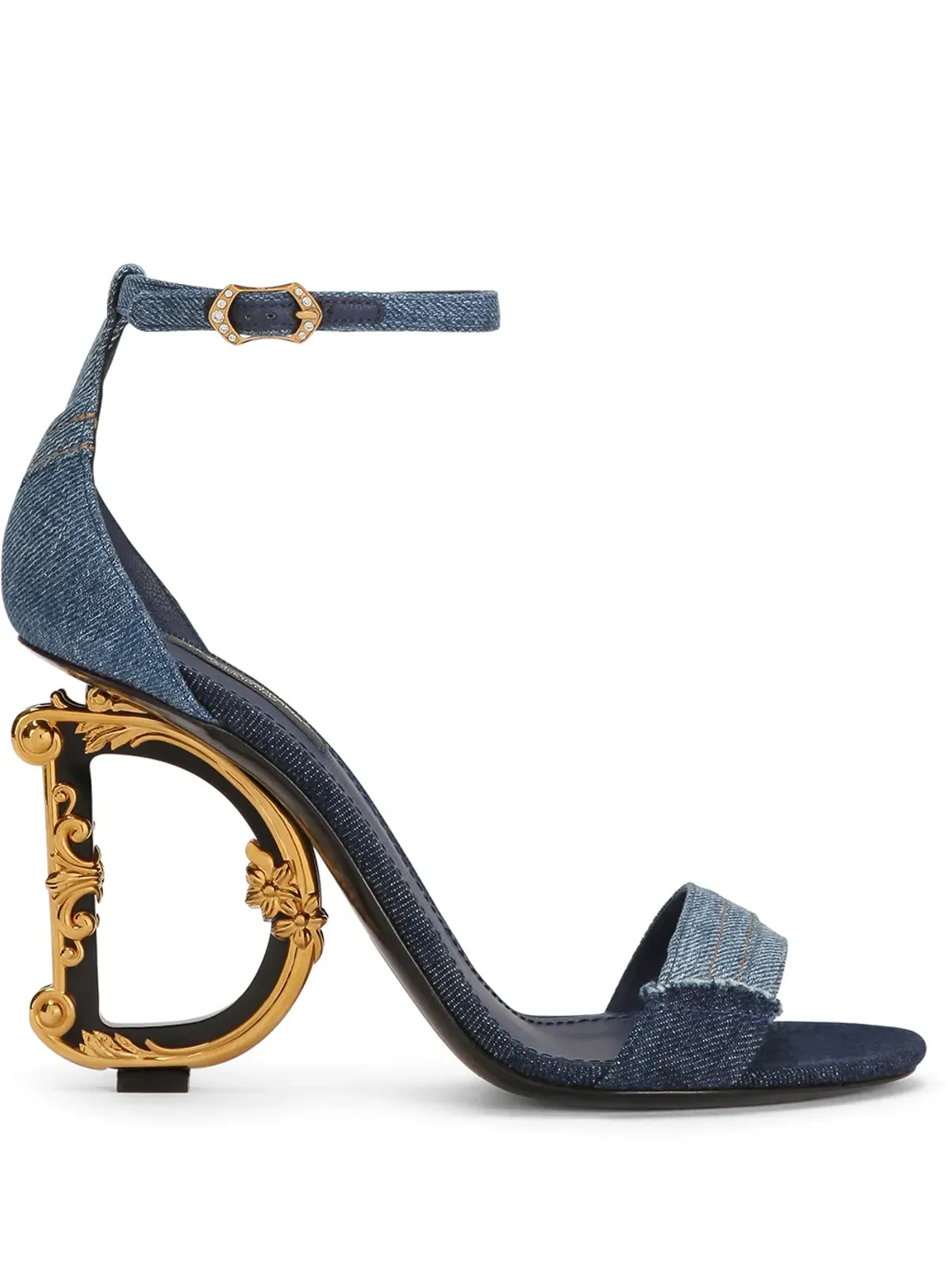 Dolce & Gabbana 105mm DGヒール パッチワークサンダル - 画像1