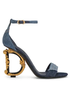 Dolce & Gabbana 105mm DGヒール パッチワークサンダル - サムネイル1