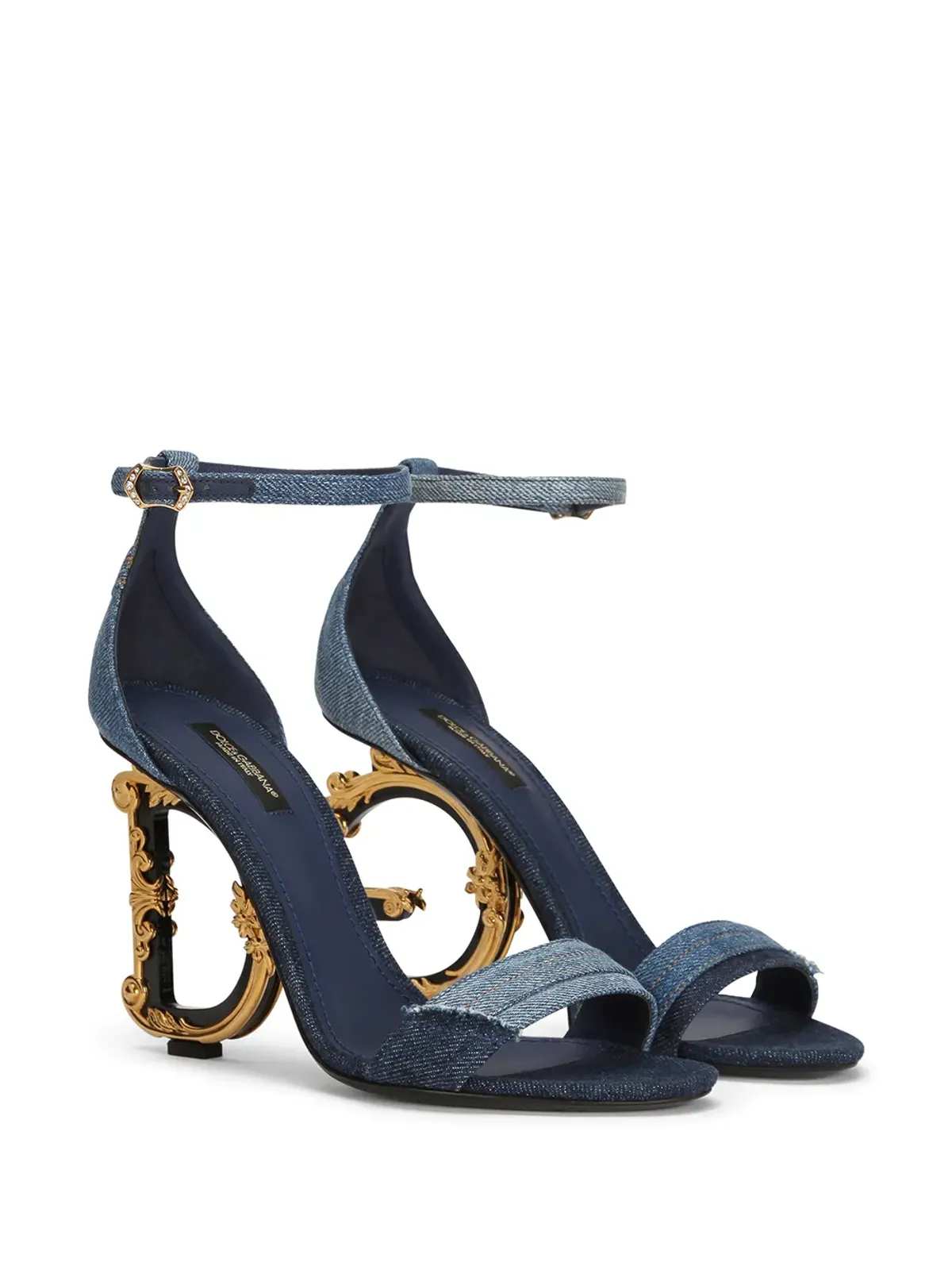 Dolce & Gabbana 105mm DGヒール パッチワークサンダル - 画像2