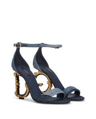 Dolce & Gabbana 105mm DGヒール パッチワークサンダル - サムネイル2
