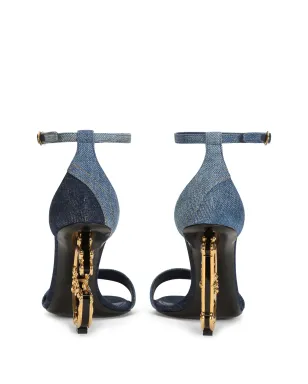 Dolce & Gabbana 105mm DGヒール パッチワークサンダル - サムネイル3