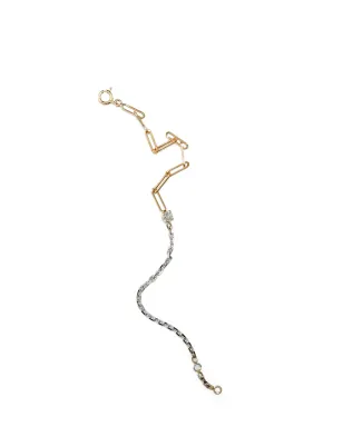 Yvonne Léon 18kt イエローゴールドとホワイトゴールド ソリティア ダイヤモンド ミックス チェーン ブレスレット - サムネイル2