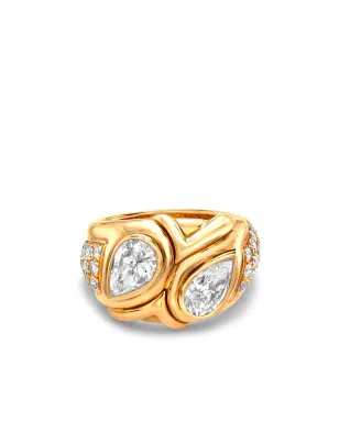 Bvlgari ビンテージ 1980年代 18K イエローゴールド ダイヤモンドリング - サムネイル2