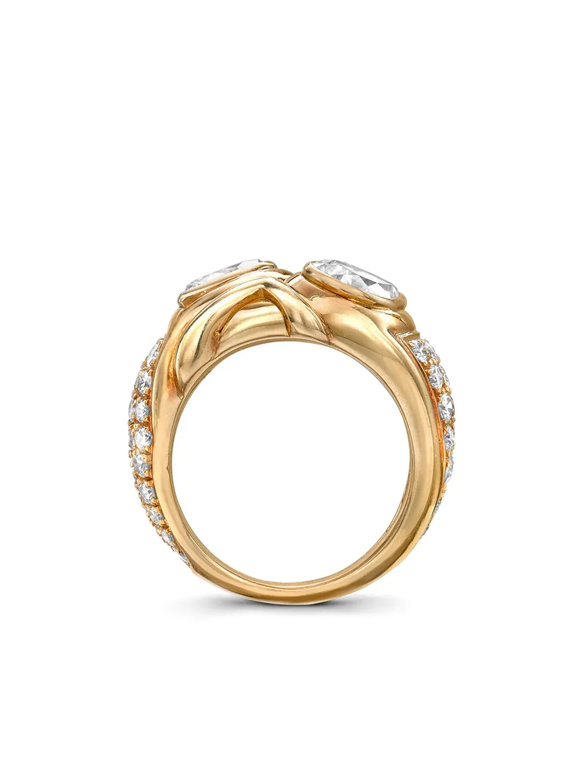 Bvlgari ビンテージ 1980年代 18K イエローゴールド ダイヤモンドリング - 画像3