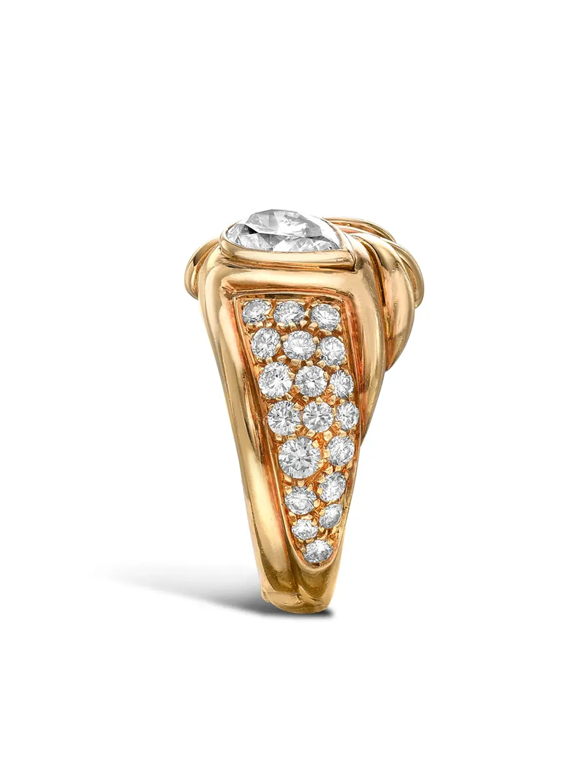 Bvlgari ビンテージ 1980年代 18K イエローゴールド ダイヤモンドリング - 画像4