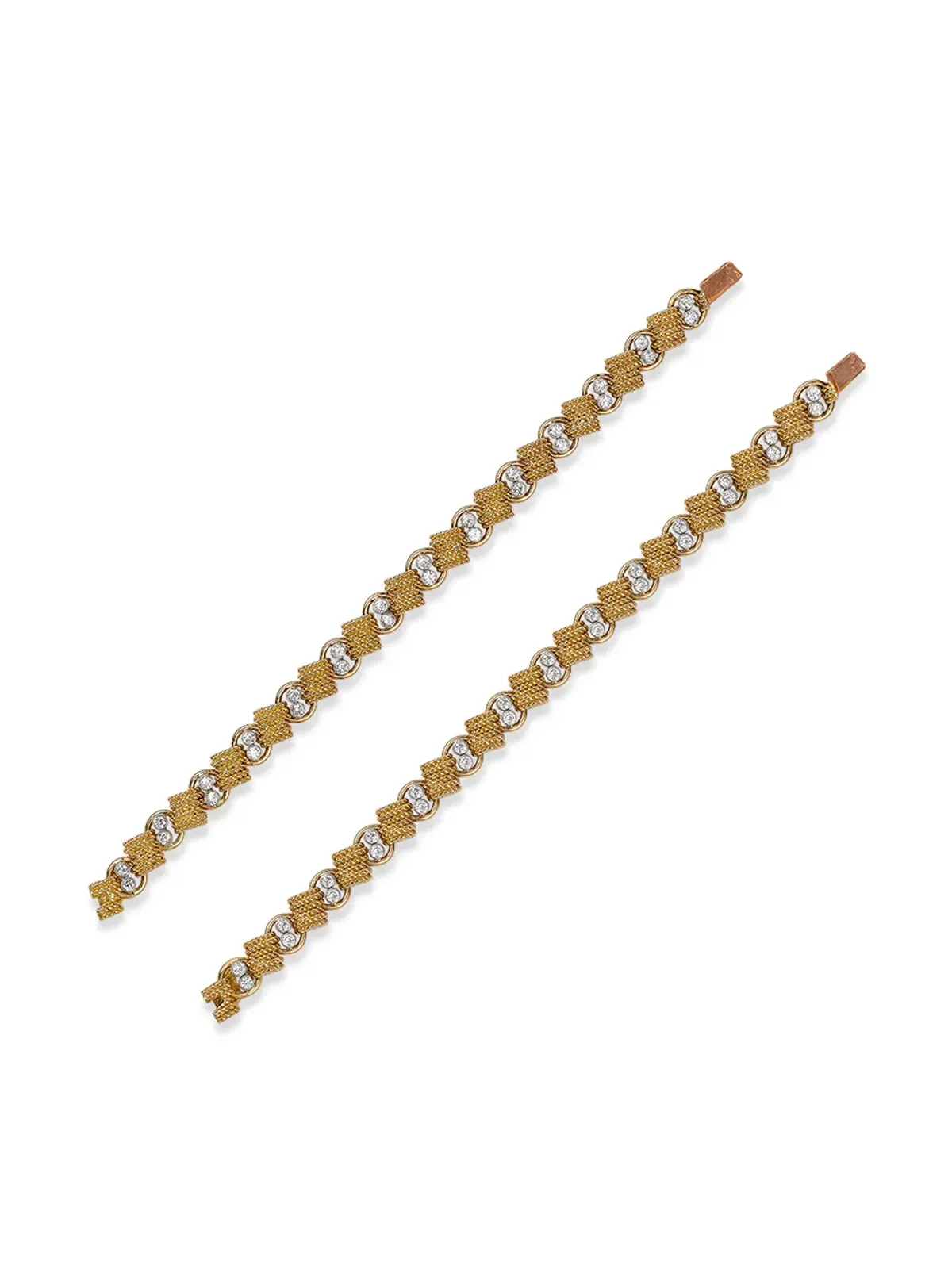 Van Cleef & Arpels Pre-Owned 1941-1960年 中古 18K イエローゴールド リンク ダイヤモンド チョーカー - 画像2
