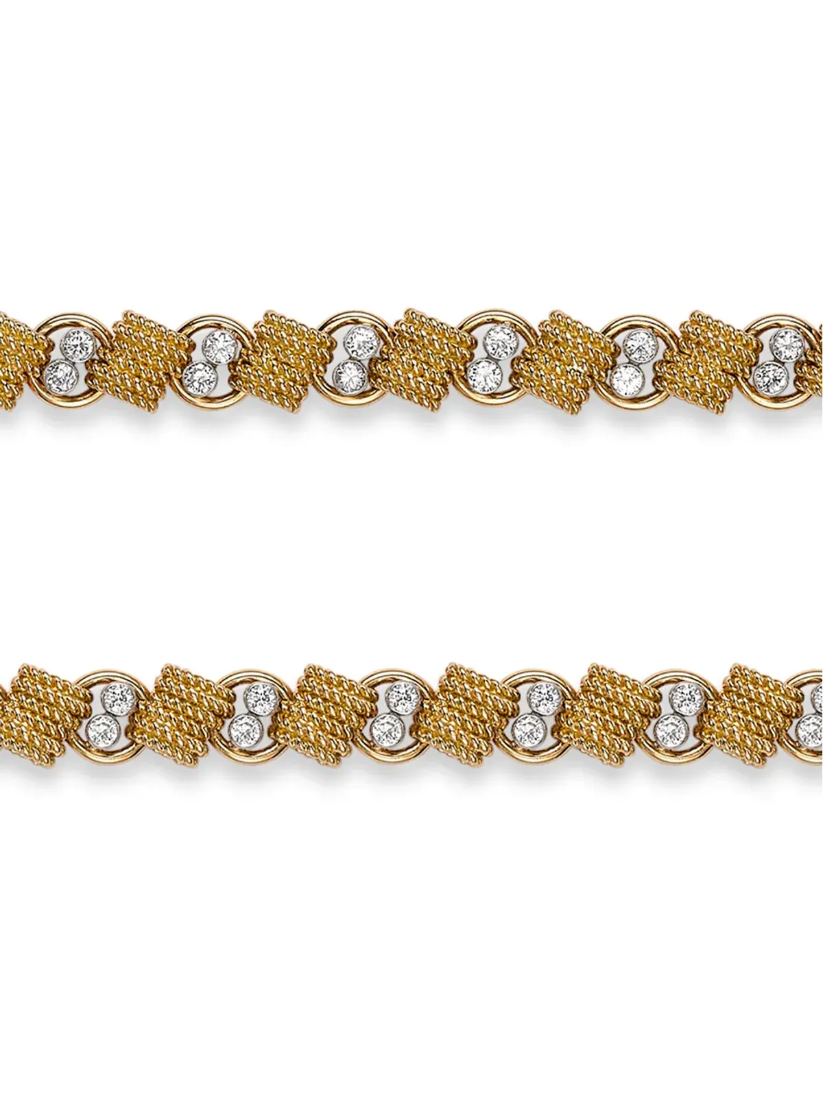 Van Cleef & Arpels Pre-Owned 1941-1960年 中古 18K イエローゴールド リンク ダイヤモンド チョーカー - 画像3