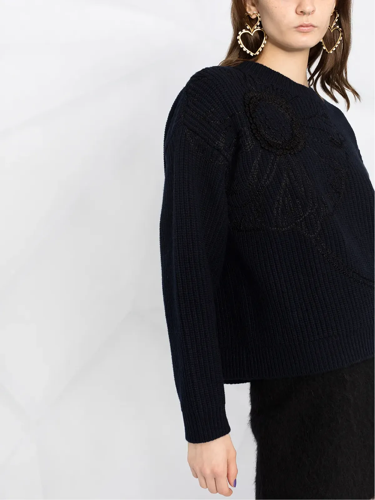 Valentino Garavani 花柄刺繍入りニットセーター - 画像5