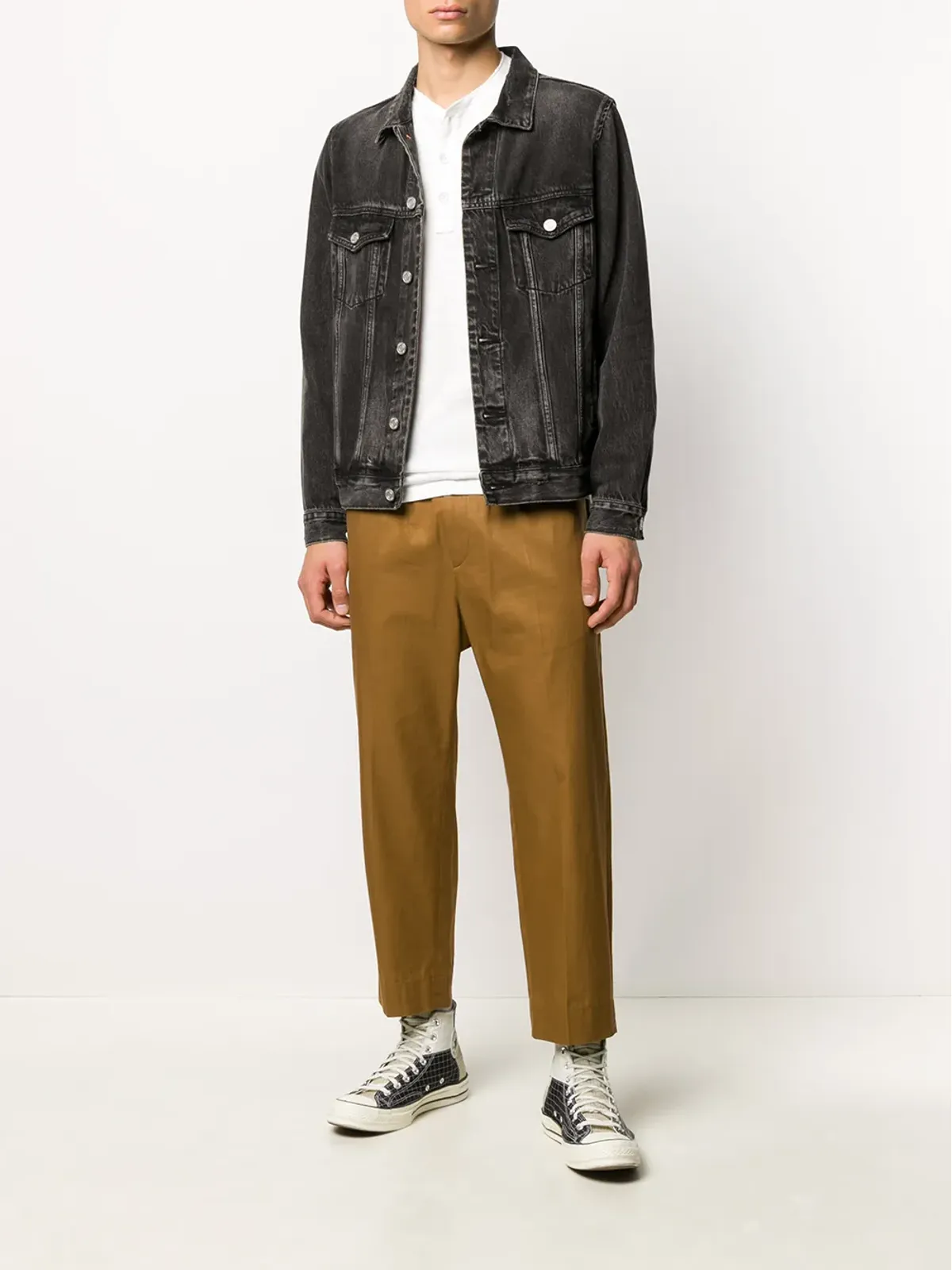 rag & bone 丸首スプリットネック長袖トップ - White - 画像2