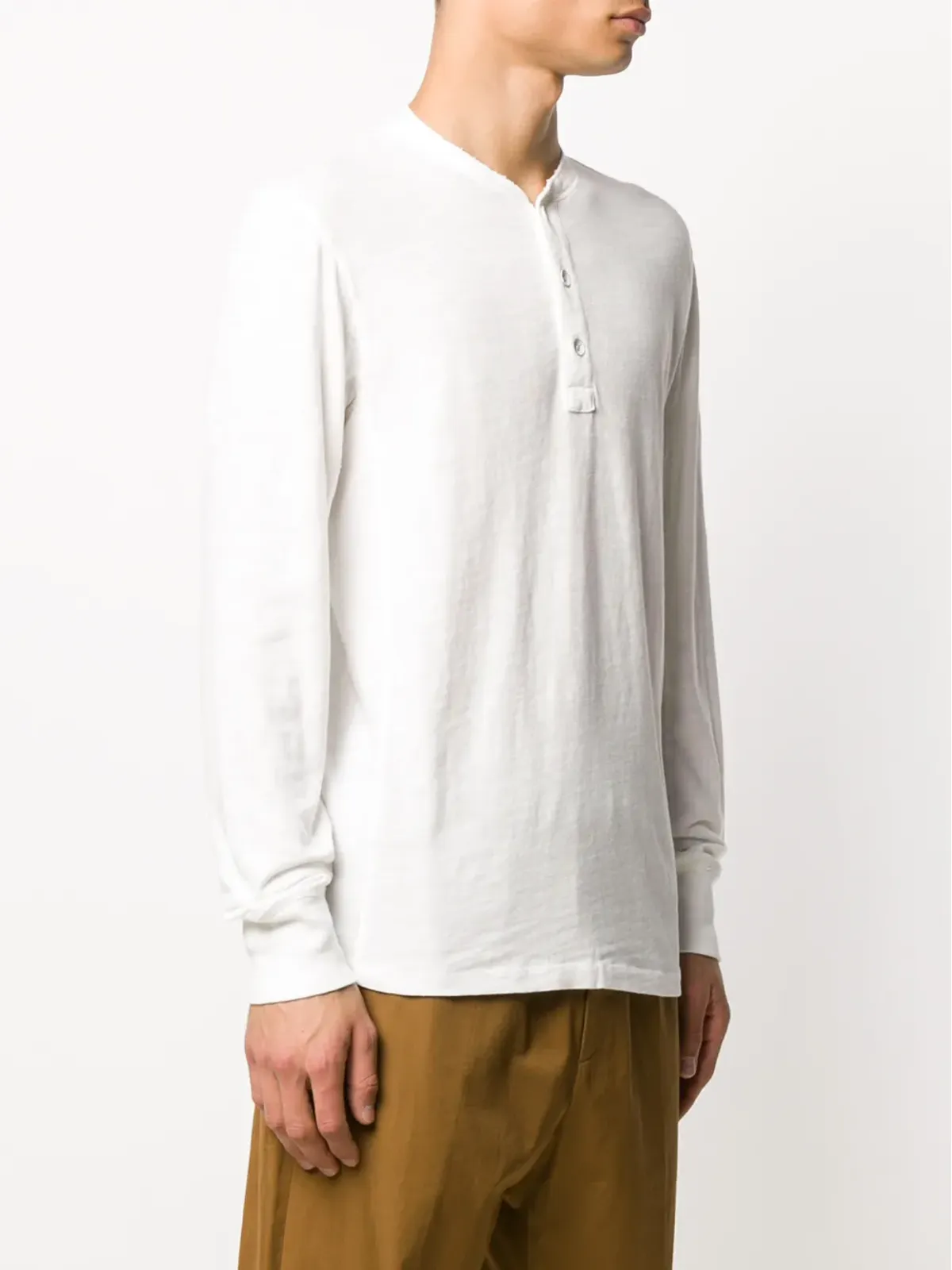 rag & bone 丸首スプリットネック長袖トップ - White - 画像3