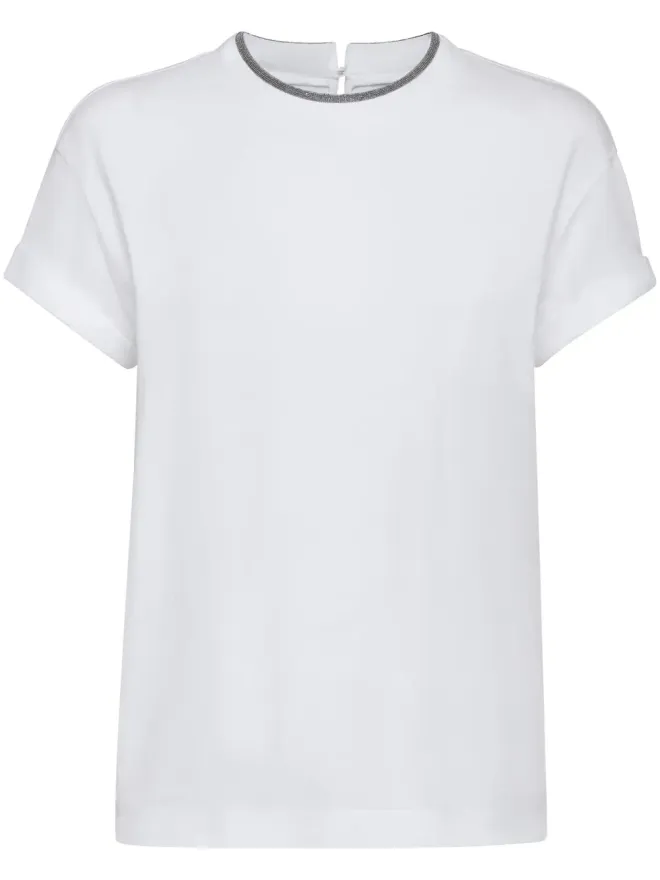 Brunello Cucinelli Brunello Cucinelli コントラストトリム Tシャツの商品画像
