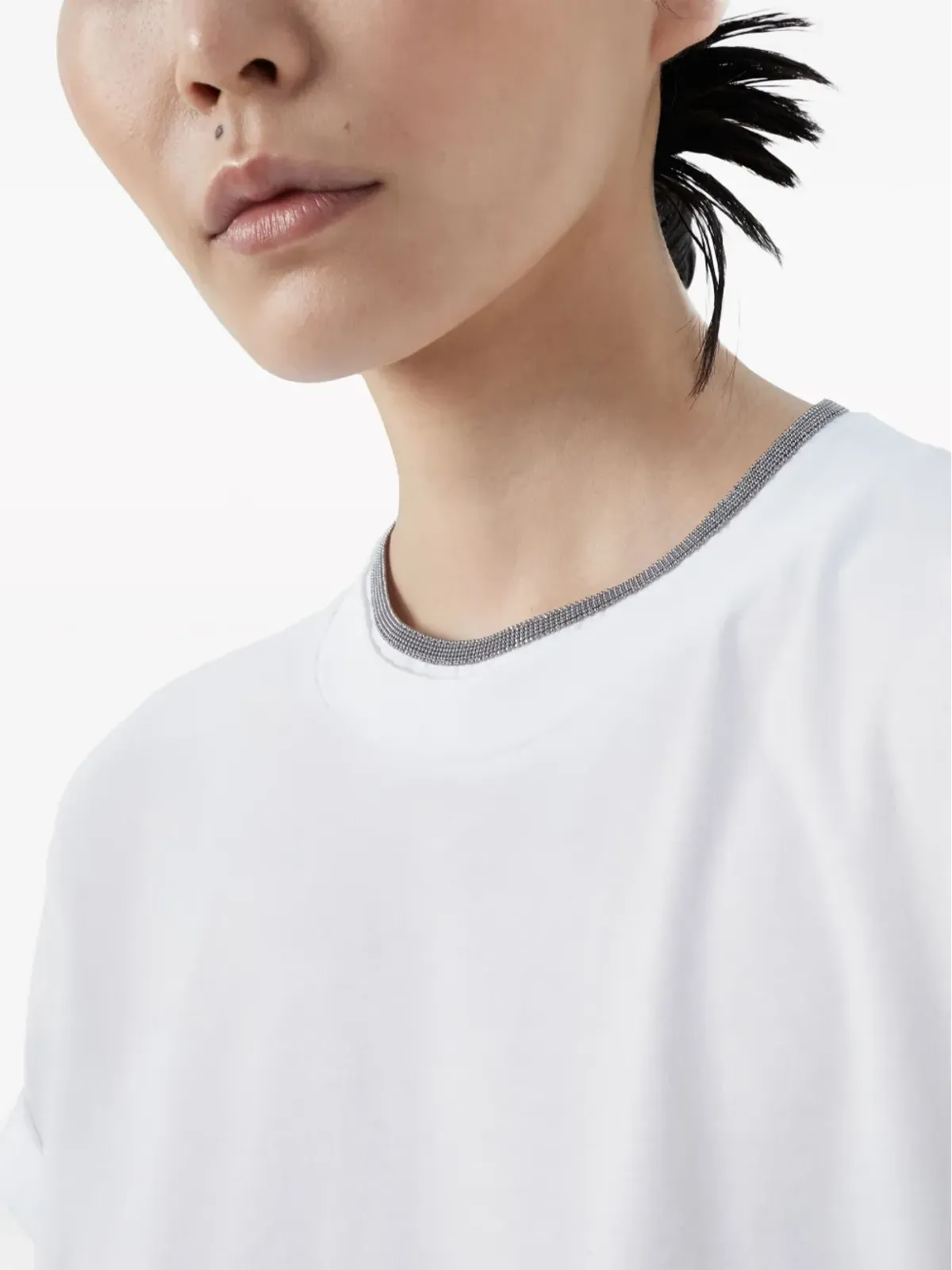 Brunello Cucinelli コントラストトリム Tシャツ - 画像5