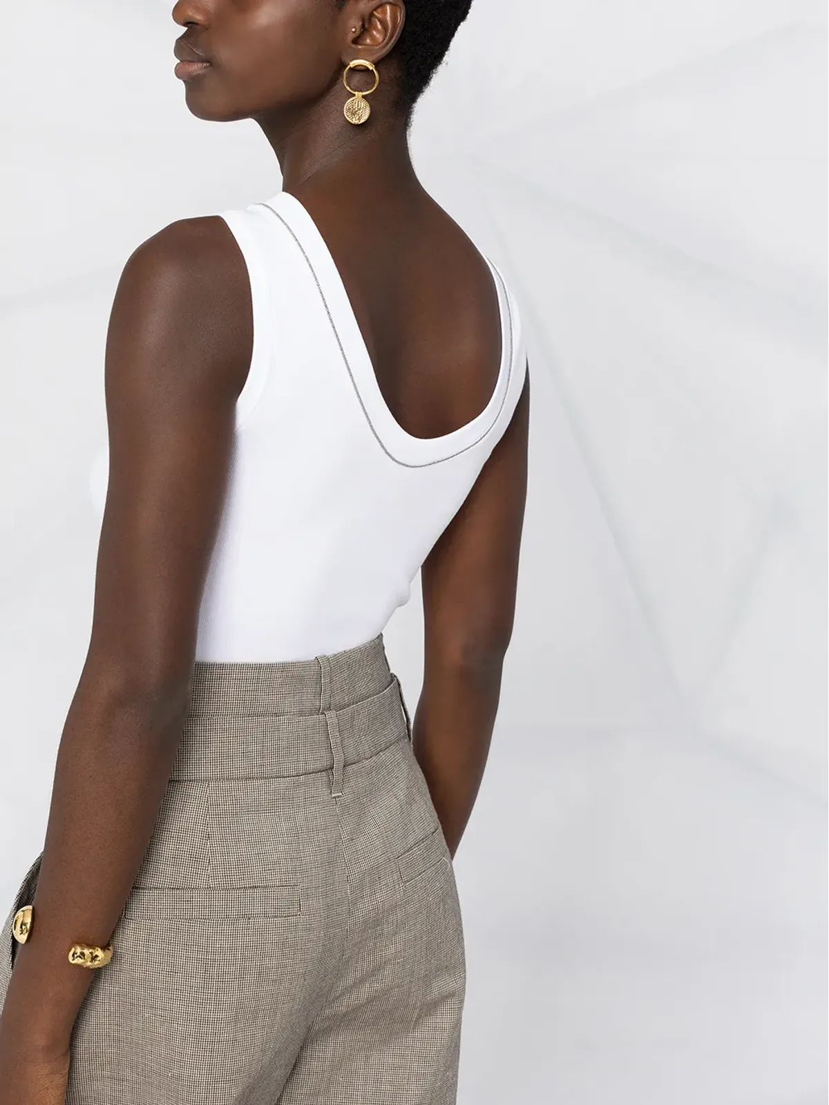 Brunello Cucinelli クリスタルディテール ベストトップ - 画像3