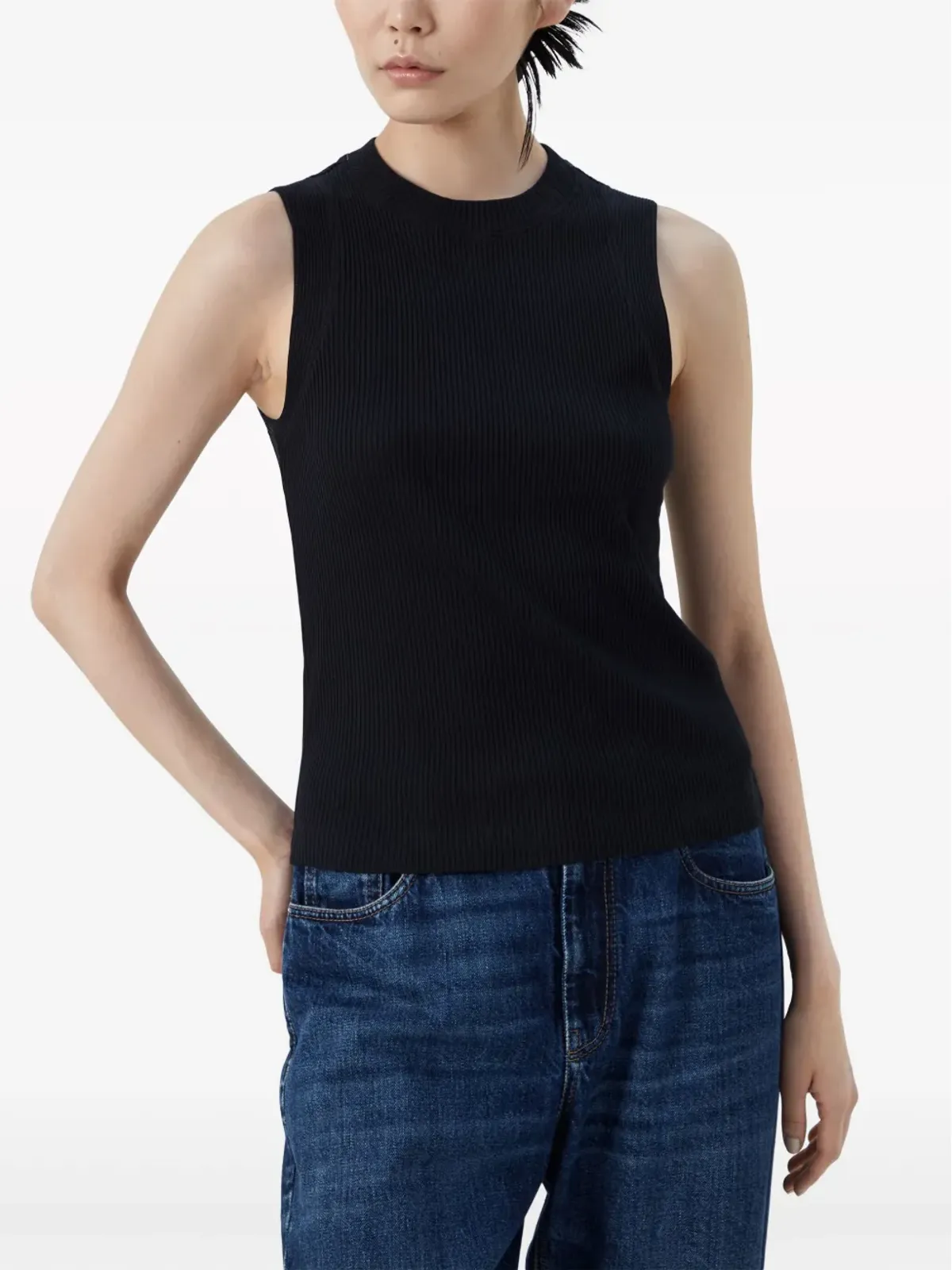 Brunello Cucinelli コントラストステッチ ベストトップ - 画像2