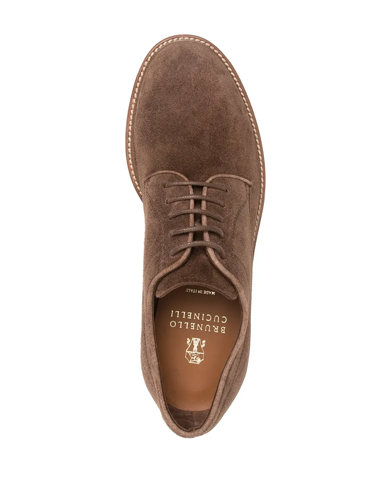 Brunello Cucinelli ブラウン スエード オックスフォードシューズ - 画像4