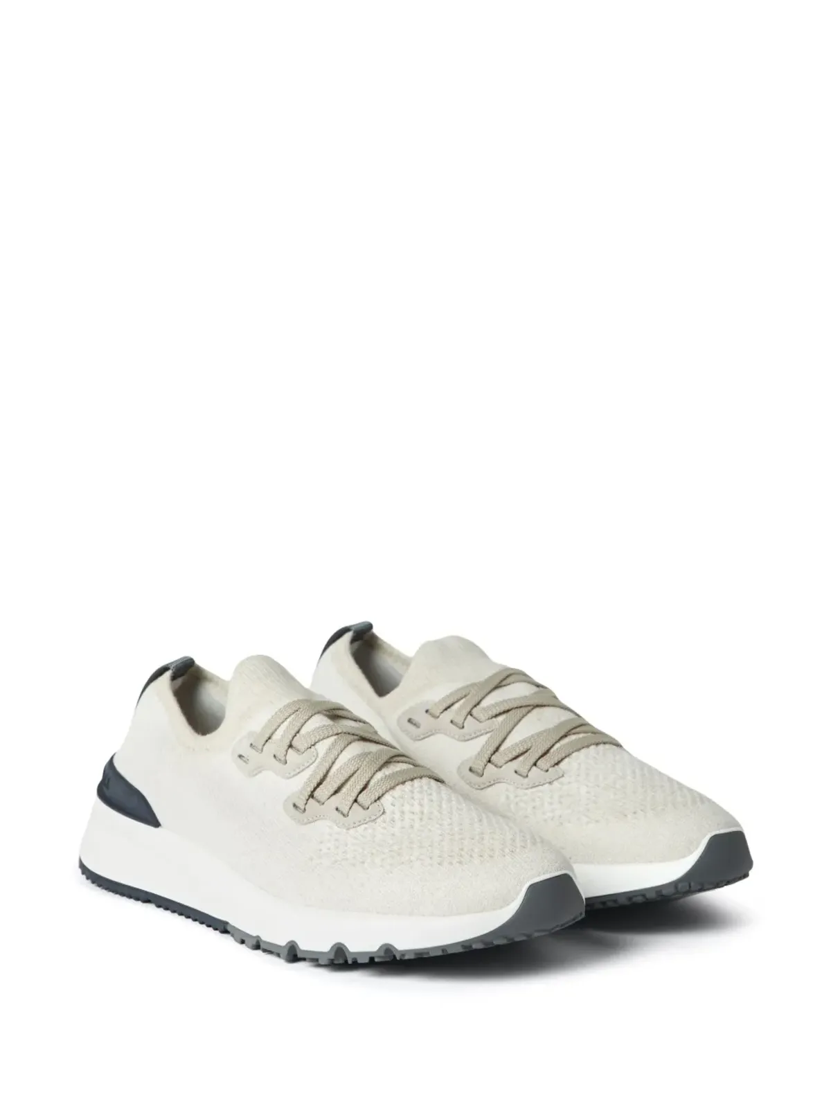 Brunello Cucinelli パンチングディテール ローカットスニーカー（ホワイト） - 画像2