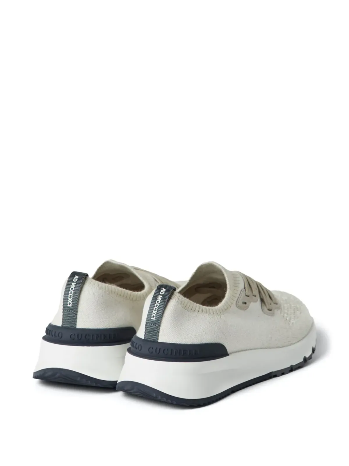 Brunello Cucinelli パンチングディテール ローカットスニーカー（ホワイト） - 画像3
