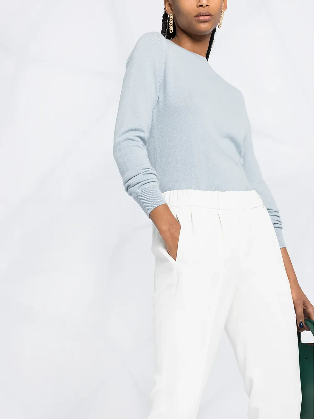 Brunello Cucinelli エラスティックテーパードパンツ - White - 画像3