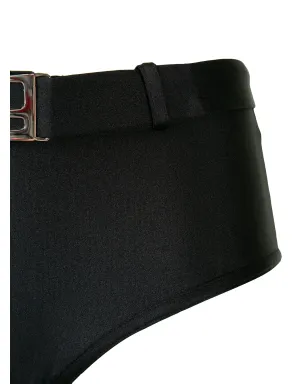 Fendi Pre-Owned FF ロゴプレート付きビキニ - ブラック - サムネイル4