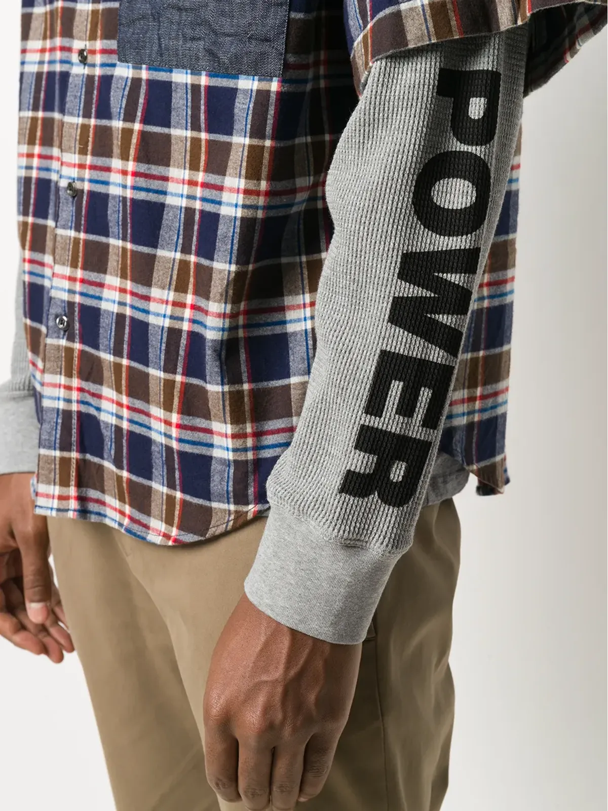 DSQUARED2 チェック柄レイヤードシャツ ブラウン - 画像5