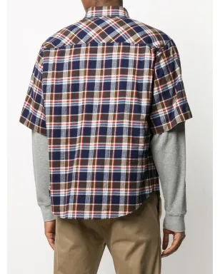 DSQUARED2 チェック柄レイヤードシャツ ブラウン - サムネイル4
