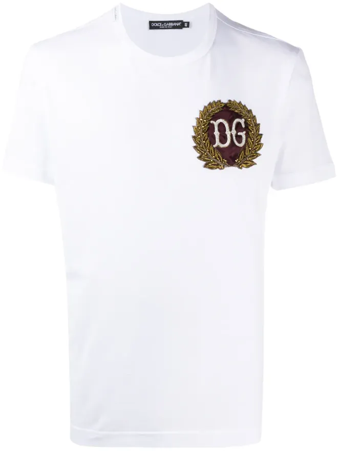 Dolce & Gabbana Dolce & Gabbana ビーズ付きロゴ Tシャツ - Whiteの商品画像
