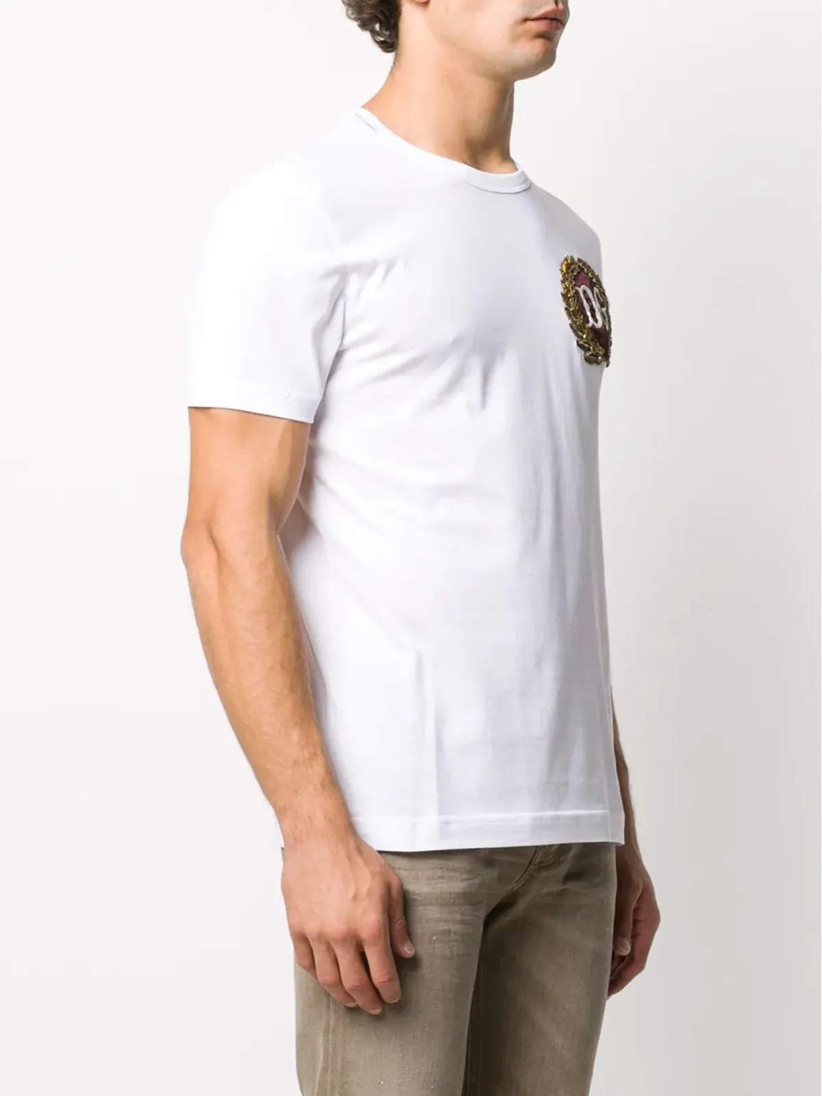 Dolce & Gabbana ビーズ付きロゴ Tシャツ - White - 画像3