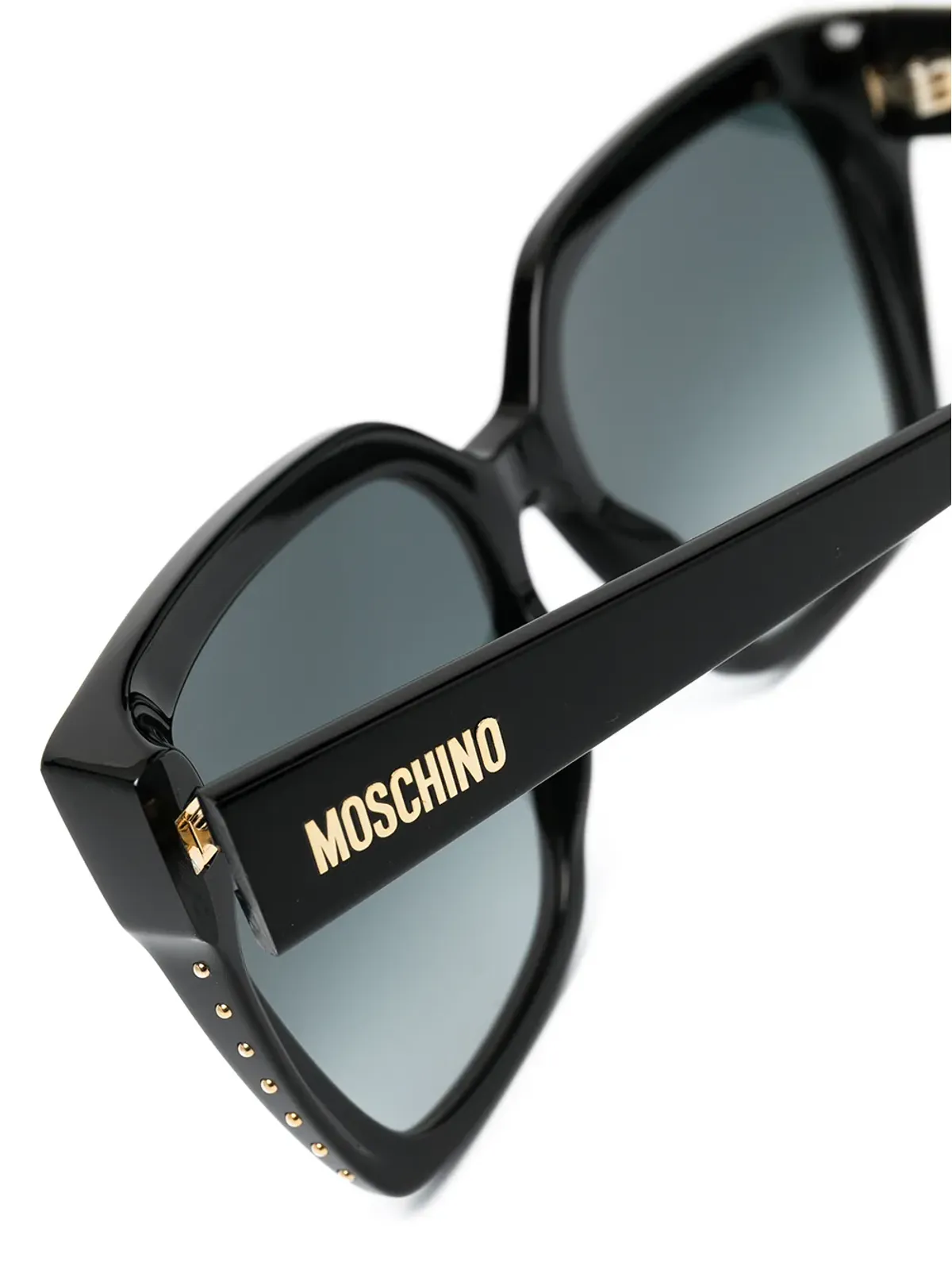 Moschino Eyewear スタッズ付きスクエアフレーム サングラス - ブラック - 画像3