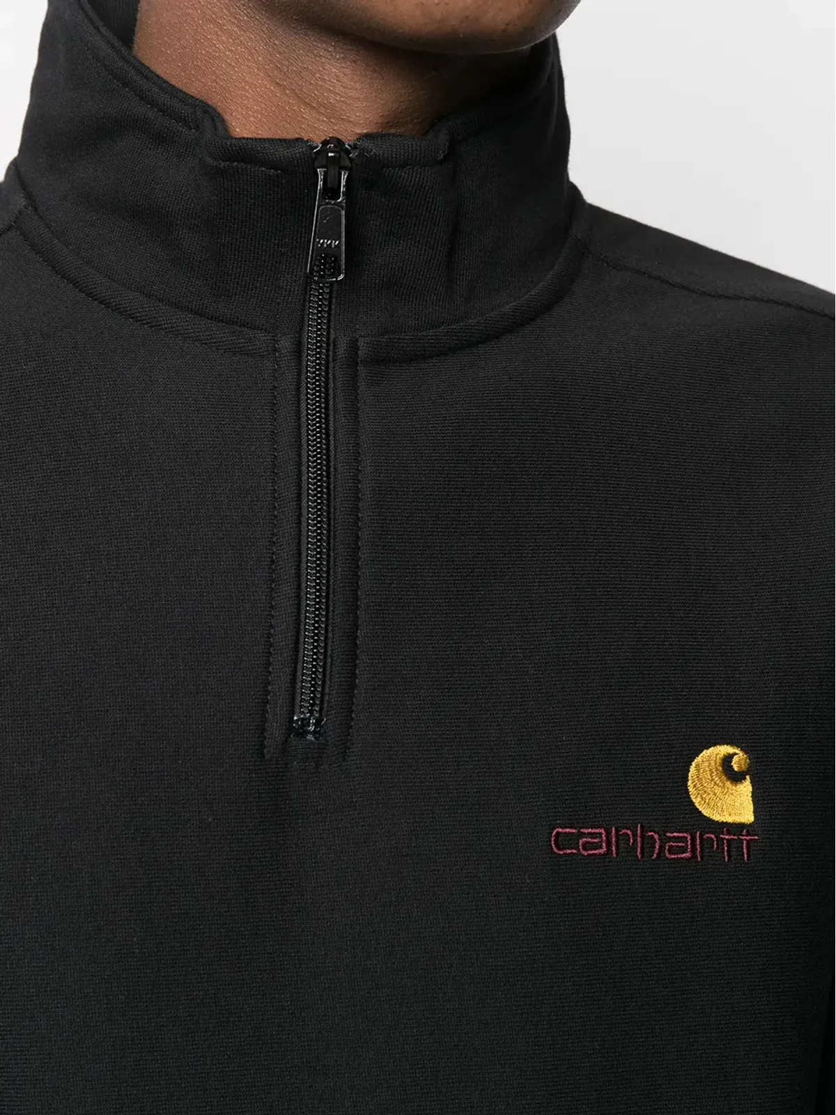 Carhartt WIP ショートジップ ロゴ スウェットシャツ - 画像5