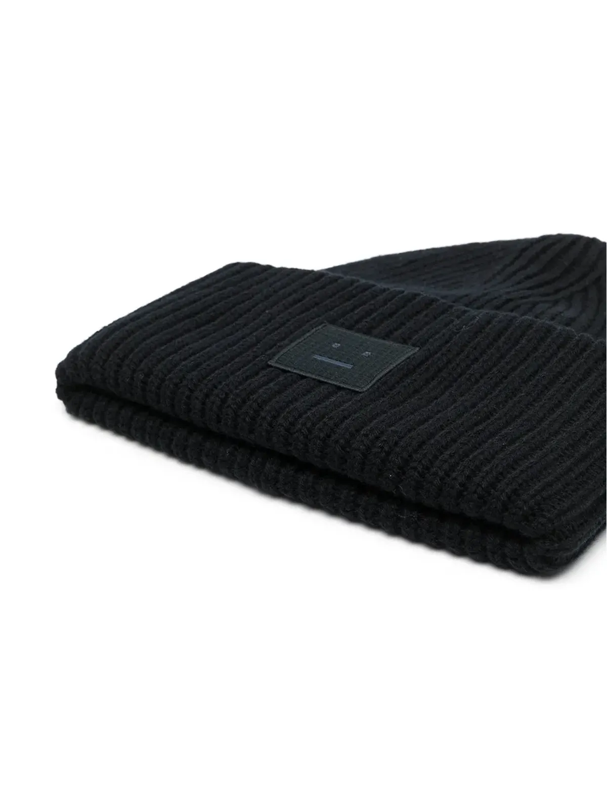 Acne Studios フェイスパッチリブニットビーニー - ブラック - 画像2