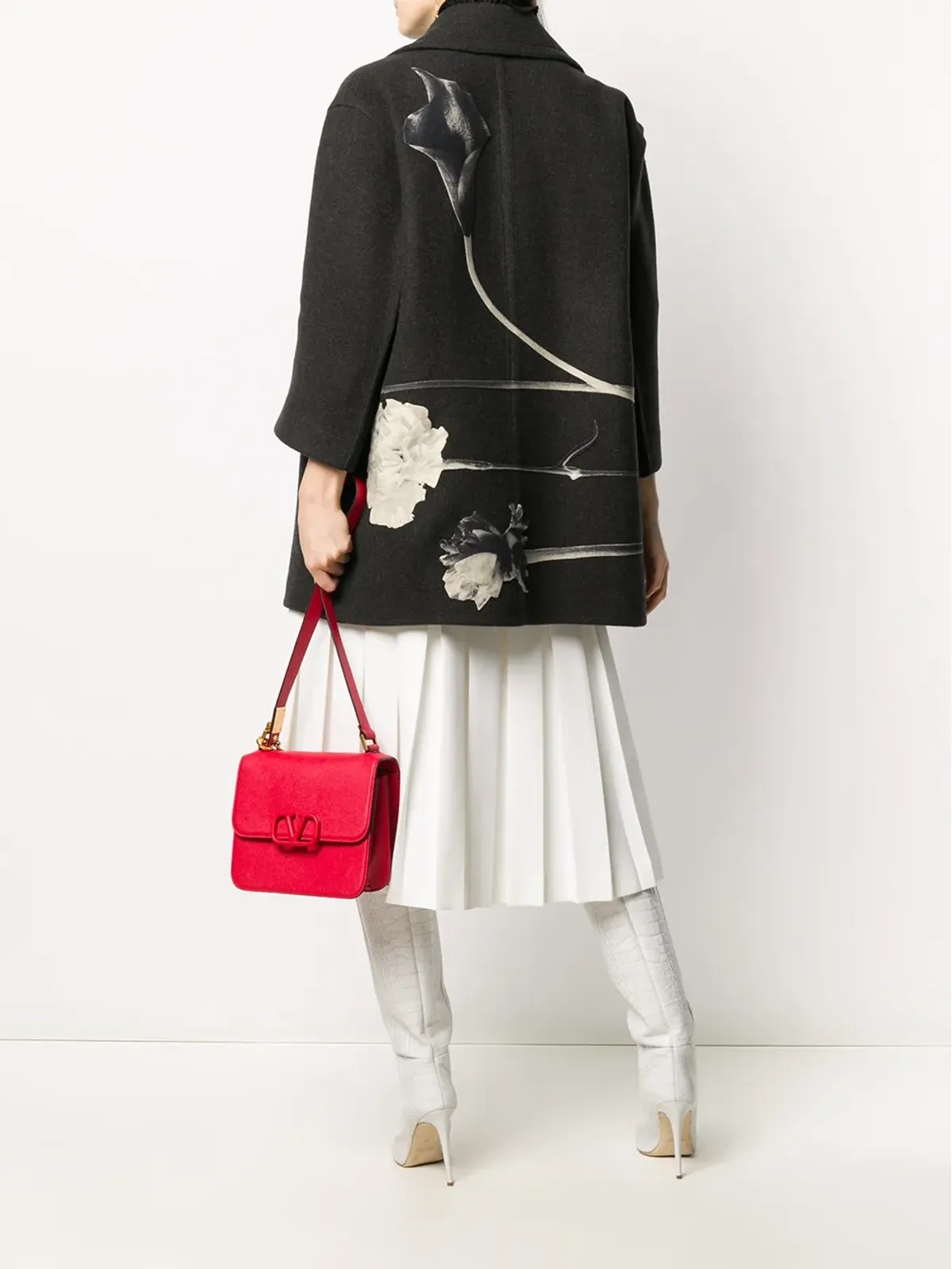 Valentino Garavani Flowersity シングルブレストコート グレー - 画像2