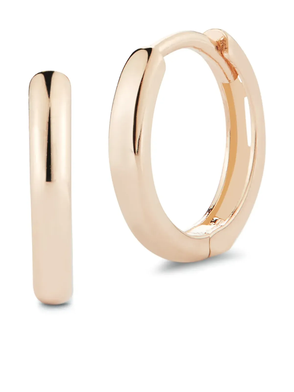 Mateo 14kt ローズゴールド ハギー・フープ ピアス - ピンク - 画像1