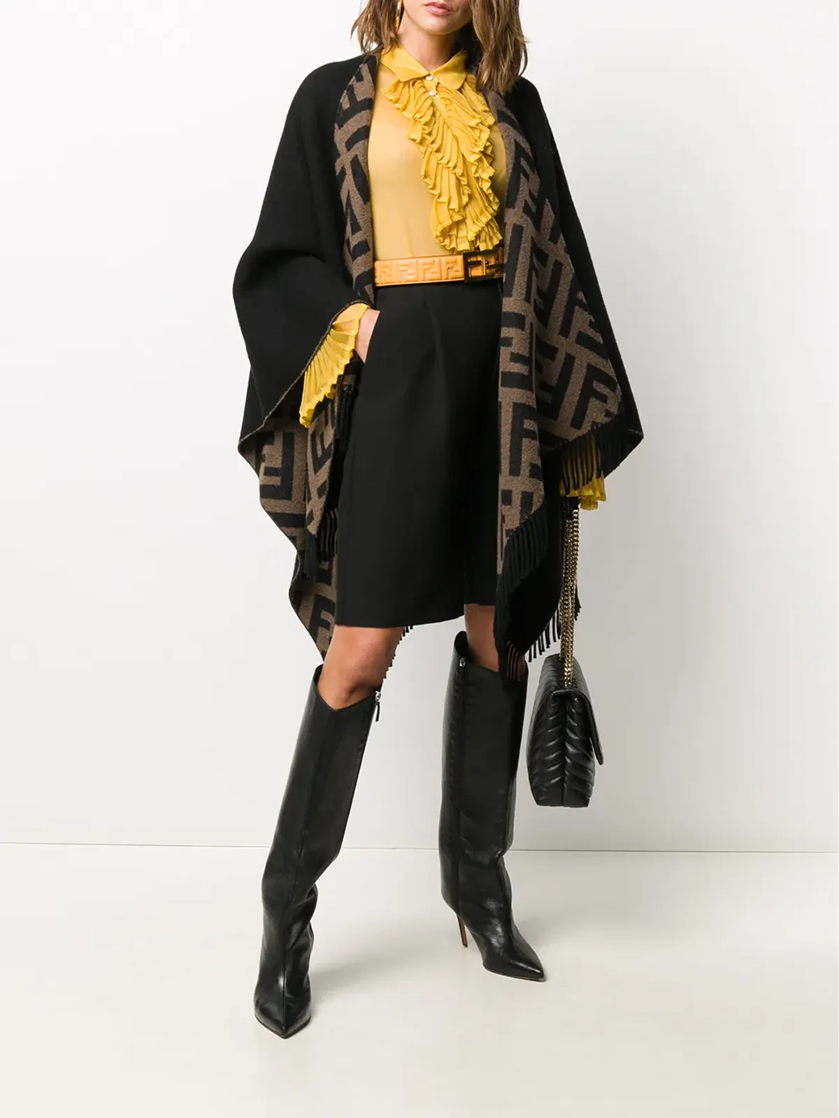 FENDI モノグラム柄ケープ - 画像2