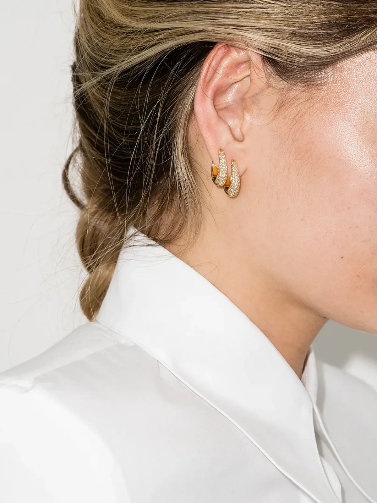 Tom Wood Liz pavé hoop earrings - 画像2